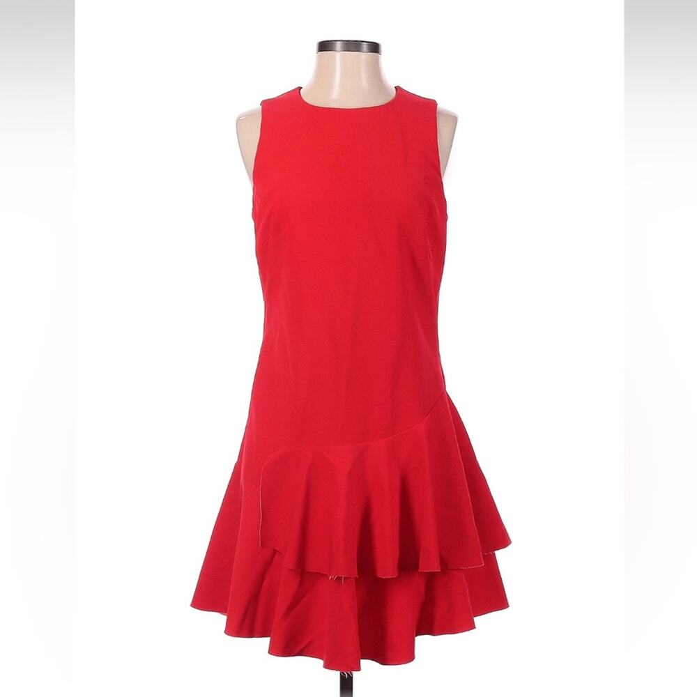 Ark and Co drop waist ruffled hem red dress, size small